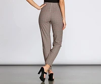 High Waist Checkered Skinny Pants