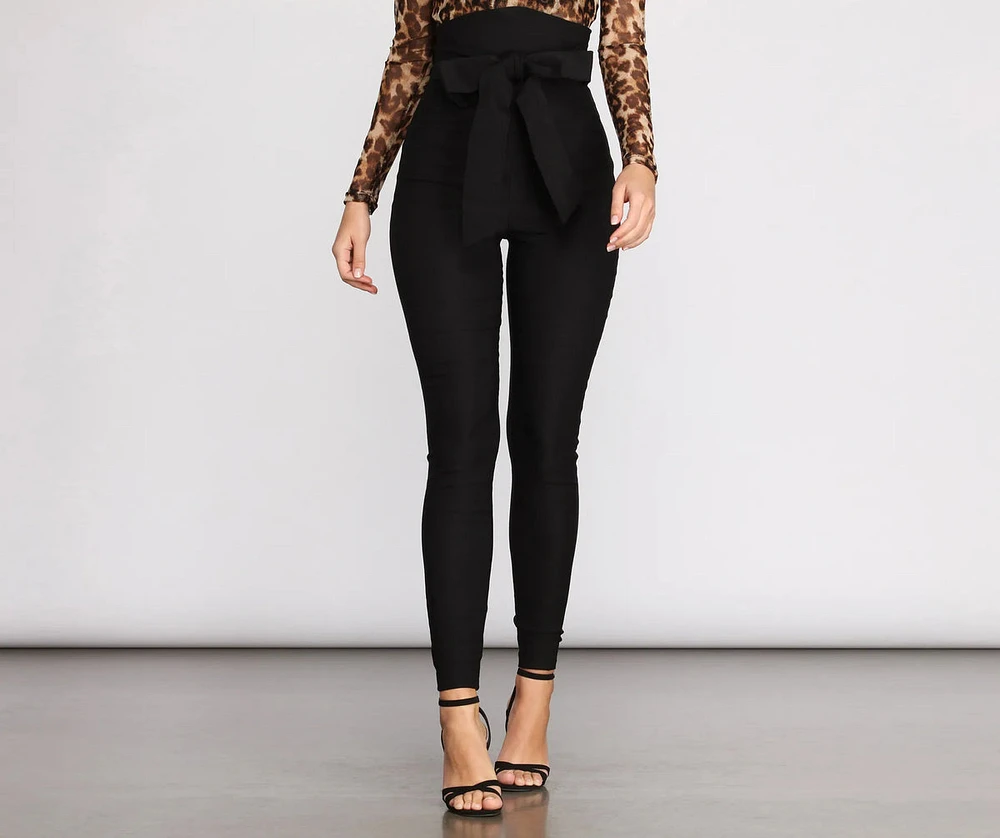 Super High Rise Tie Waist Skinny Pants