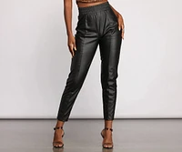 High Waist Faux Leather Leggings