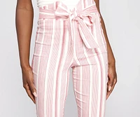 High Waist Skinny Striped Pants