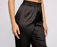 Sleek and Chic Satin Jogger Pants