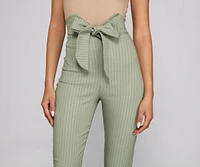 Stylishly Striped Tie-Waist Pants