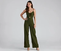 Climb The Ladder Lace Up Jumpsuit