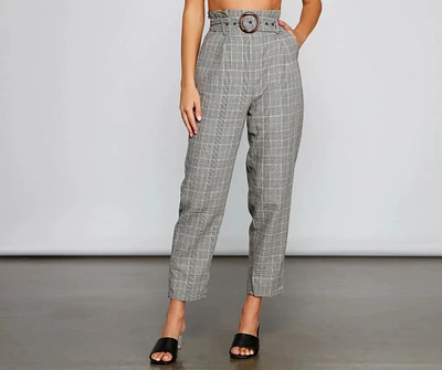 Chic Stunner High Waist Plaid Pants