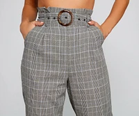 Chic Stunner High Waist Plaid Pants