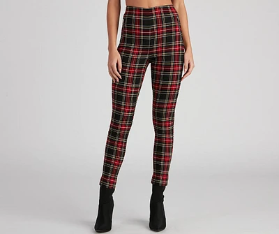 Perfect Plaid High-Rise Pants