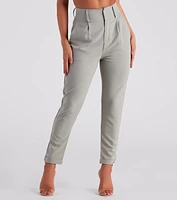 Perfectly Pleated Cuffed Trouser Pants