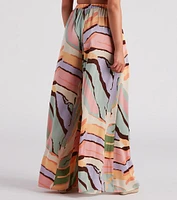 Bring The Heat Printed Wide-Leg Pants