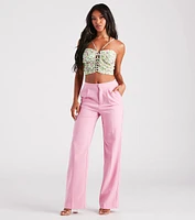 Chic Confidence Straight-Leg Trouser Pants