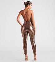 Twinkle And Glow Sequin Skinny Jumpsuit