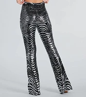 Make An Entrance Sequin Swirl Flare Pants