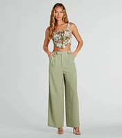 Like Clockwork High-Rise Wide-Leg Trouser Pants