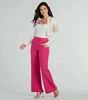 Perfectly Chic High Waist Straight-Leg Trouser Pants