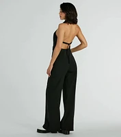 Trendsetting Babe Collared Zip-Front Cargo Jumpsuit