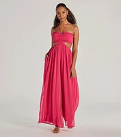 Ready To Charm Halter Cutout Wide-Leg Jumpsuit