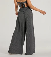 All Set Up High Rise Geometric Palazzo Pants