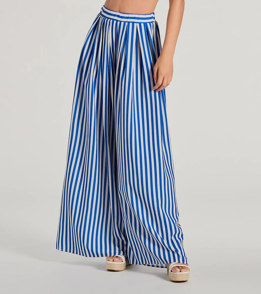 Festive Fun High-Rise Striped Palazzo Pants