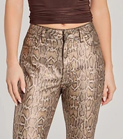 Major Trend Snake Print Faux Leather Skinny Pants