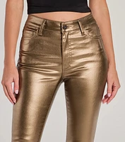 Fab Moves Metallic Faux Leather Skinny Pants