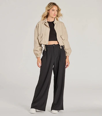 Posh Play High Rise Wide Leg Trouser Pants