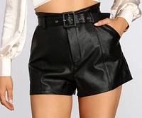 Faux-Ever Fab Belted Shorts