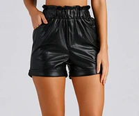 Chic Stunner Faux Leather Paperbag Shorts