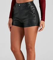 Smooth Moves PU High-Rise Shorts