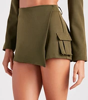 Cargo Cutie Faux Wrap Mini Skort