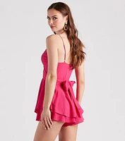 Aren't I Grand Crepe Chiffon Romper