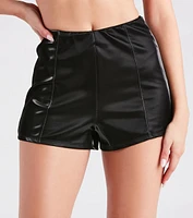 Chic Sheen Holographic Faux Leather Shorts