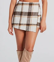 Cute Vibes Only Plaid Envelope Skort