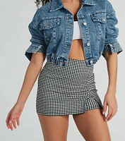 Girl Next Door Gingham Print Mini Skort