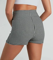 Girl Next Door Gingham Print Mini Skort