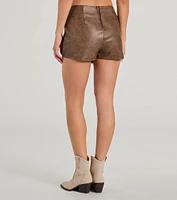 Chic Factor Wrap-Front Faux Leather Skort