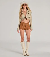 Adventurous Girlie Faux Suede Shorts