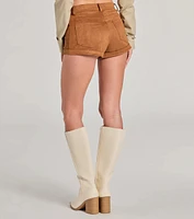 Adventurous Girlie Faux Suede Shorts