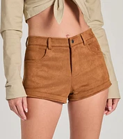 Adventurous Girlie Faux Suede Shorts