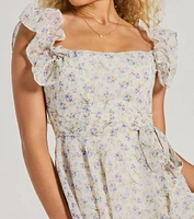 Fun And Flirty Off-The-Shoulder Ruffled Floral Romper