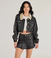 Adorably Sleek Faux Leather Pleated Mini Skort