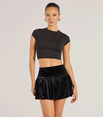 Luxe Impression Velvet Bubble Skort