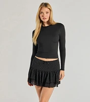 Subtle Charm High Rise Rhinestone Skort