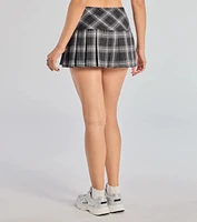 Edgy Prep Plaid Pleated Mini Skort