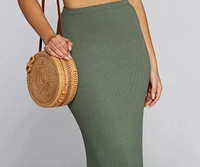 Maxi Out Ribbed Skirt