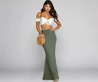 Maxi Out Ribbed Skirt