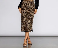 Live For The Leopard Print Midi Skirt