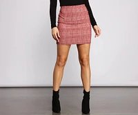 Glen Check Knit Mini Skirt