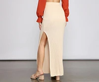 High Slit Maxi Knit Skirt