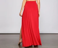 Bold Impressions High Slit Maxi Skirt