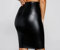 Stylish Deets Faux Leather Midi Skirt