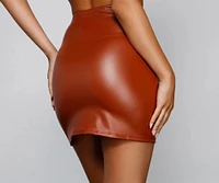 Sleek Wrap-Front Mini Skirt